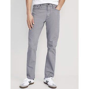 Old Navy Straight Fit Five-Pocket Pants Jeans Chinos Grey Denim Pants 32 x 30